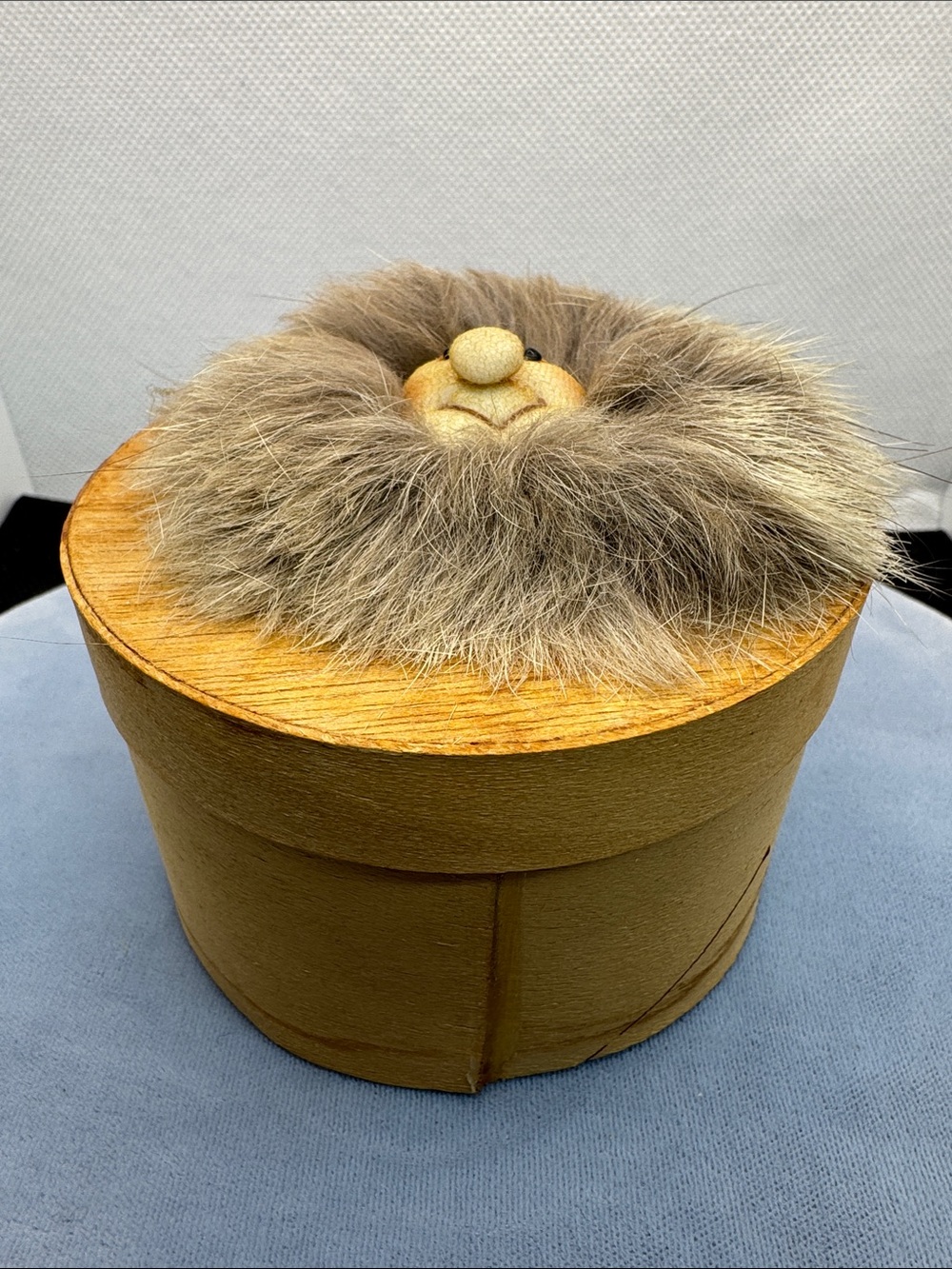Fur Face Trinket Wooden Box - Faux Fur - Picture 2 of 7